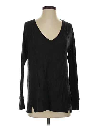 Pre-owned Maeve By Anthropologie Long Sleeve T-shirt In Black