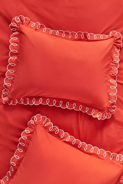 Maeve By Anthropologie Looped Organic Percale Euro Sham In Orange