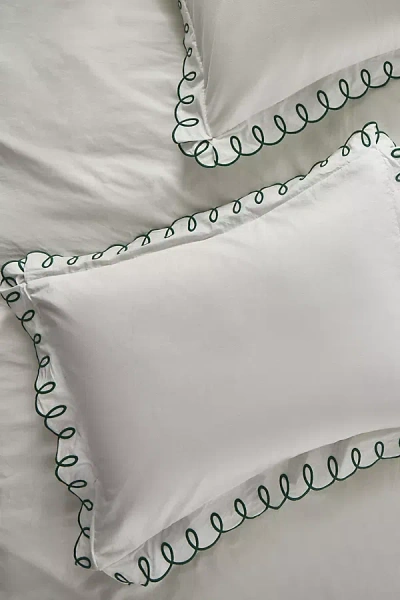 Maeve By Anthropologie Organic Cotton Looped Embroidered Shams, Set Of 2 In White