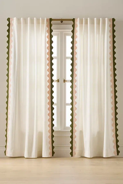 Maeve By Anthropologie Maeve Scalloped Cotton Curtain In Neutral