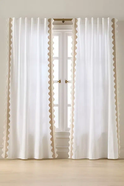 Maeve By Anthropologie Maeve Scalloped Cotton Curtain In White