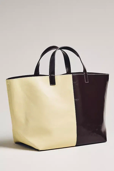 Maeve By Anthropologie Maeve Two-toned Waxy Tote In Yellow