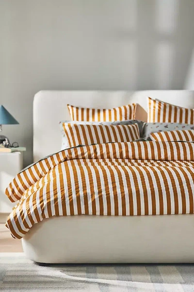 Maeve By Anthropologie Printed Sateen Duvet Cover In Yellow