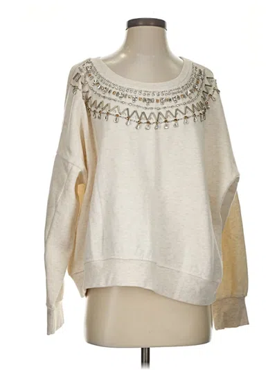 Pre-owned Maeve By Anthropologie Pullover Sweater In White