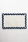 Maeve Scalloped Bath Mat In Blue