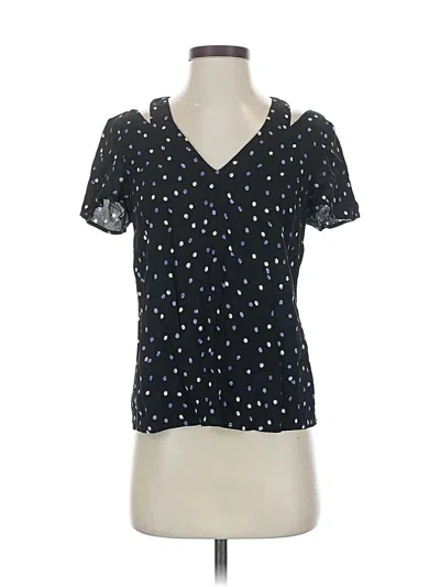 Pre-owned Maeve By Anthropologie Short Sleeve Blouse In Black
