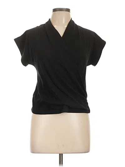 Pre-owned Maeve By Anthropologie Short Sleeve Blouse In Black
