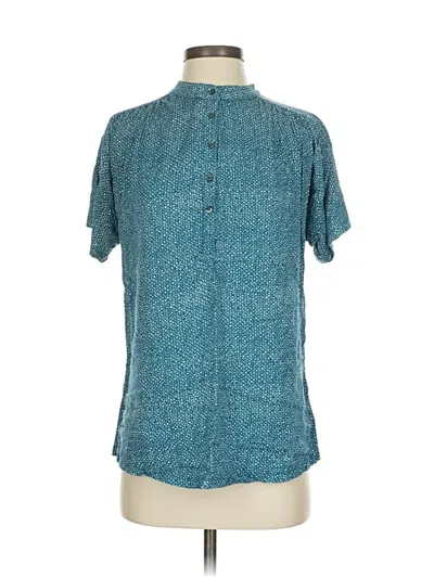Pre-owned Maeve By Anthropologie Short Sleeve Blouse In Blue