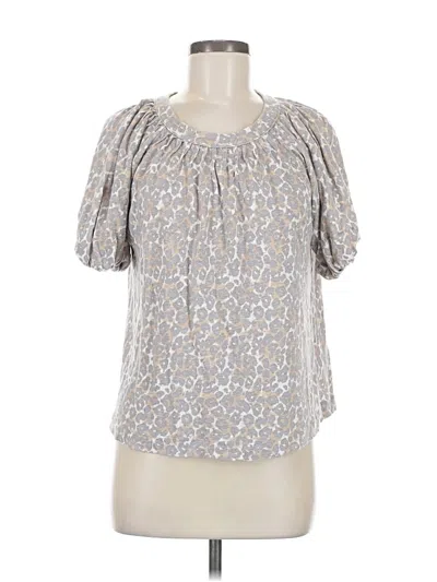 Pre-owned Maeve By Anthropologie Short Sleeve Blouse In Gray