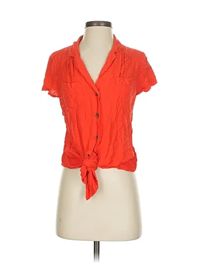 Pre-owned Maeve By Anthropologie Short Sleeve Blouse In Orange