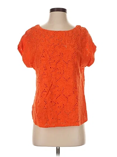 Pre-owned Maeve By Anthropologie Short Sleeve Blouse In Orange