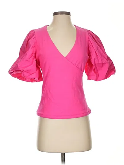 Pre-owned Maeve By Anthropologie Short Sleeve Blouse In Pink