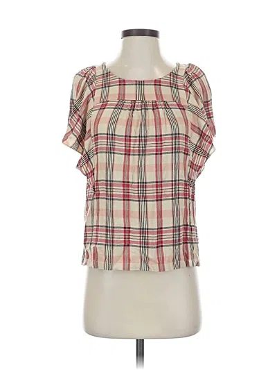 Pre-owned Maeve By Anthropologie Short Sleeve Blouse In Pink
