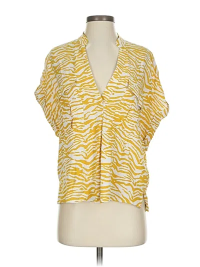 Pre-owned Maeve By Anthropologie Short Sleeve Blouse In Yellow