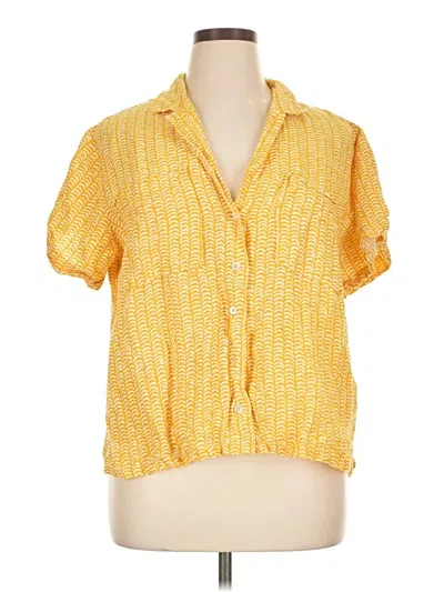 Pre-owned Maeve By Anthropologie Short Sleeve Blouse In Yellow