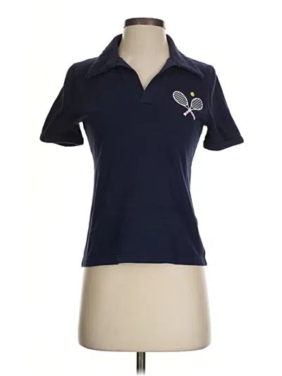 Pre-owned Maeve By Anthropologie Short Sleeve Polo In Blue