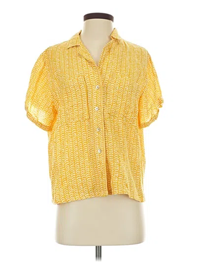 Pre-owned Maeve By Anthropologie Short Sleeve Polo In Yellow