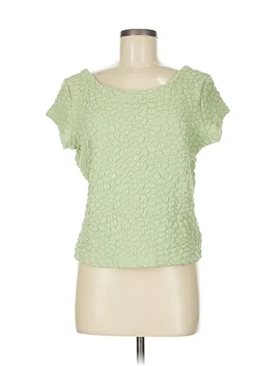 Pre-owned Maeve By Anthropologie Short Sleeve Top Green Sweetheart Neckline Tops