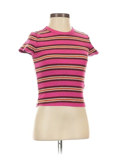 Pre-owned Maeve By Anthropologie Short Sleeve Turtleneck In Pink