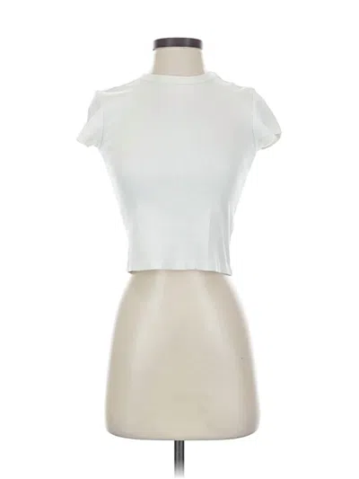 Pre-owned Maeve By Anthropologie Short Sleeve Turtleneck In White