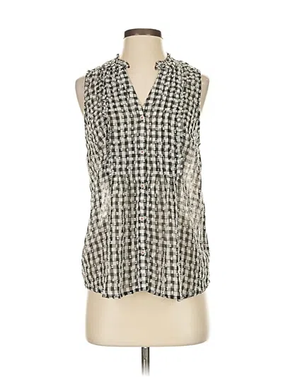 Pre-owned Maeve By Anthropologie Sleeveless Button Down Shirt In Gray