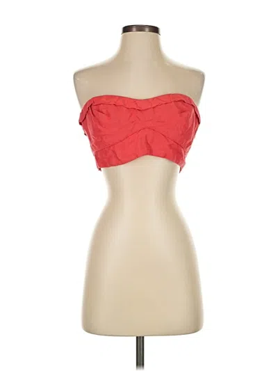 Pre-owned Maeve By Anthropologie Sleeveless Top Red Strapless Neckline Tops