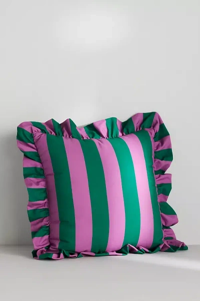 Maeve By Anthropologie Striped Ruffle Indoor/outdoor Pillow In Multi