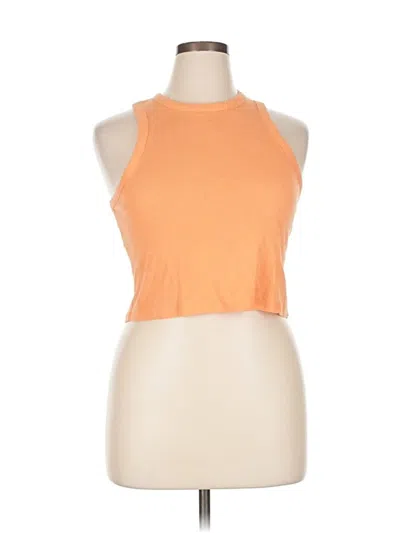 Pre-owned Maeve By Anthropologie Tank Top Orange Halter Neckline Tops