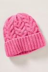 Maeve Cable-knit Beanie In Pink