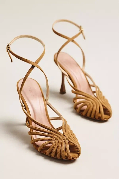 Maeve Cage Peep-toe Ankle-strap Heels In Neutral