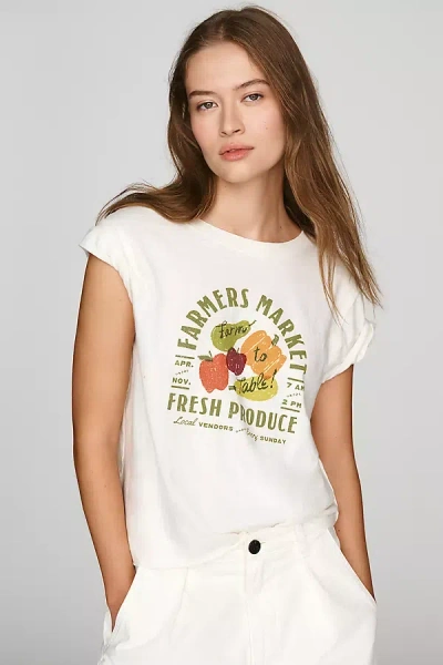 Maeve Caitlin 100% Cotton Boxy Tee In Neutral
