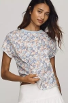 Maeve Caitlin Cotton Boxy Tee In Multi