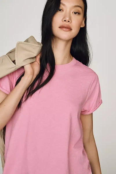 Maeve Caitlin Cotton Boxy Tee In Pink