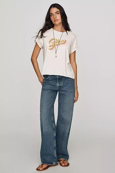 Maeve Caitlin Cotton Boxy Tee In White