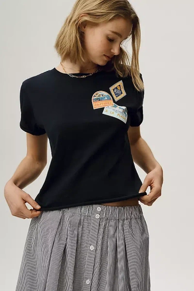 Maeve Caitlin Short-sleeve T-shirt Top In Black