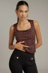 Maeve Cap-sleeve Cut-in Knit Top In Purple