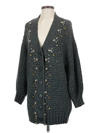 Pre-owned Maeve Cardigan Sweater In Gray