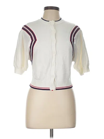Pre-owned Maeve Cardigan Sweater In White