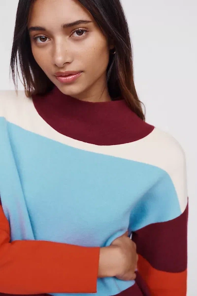 Maeve Carys Mock Neck Sweater In Multi