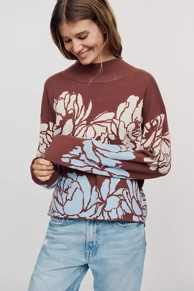 Maeve Carys Mock-neck Jumper In Multicolor
