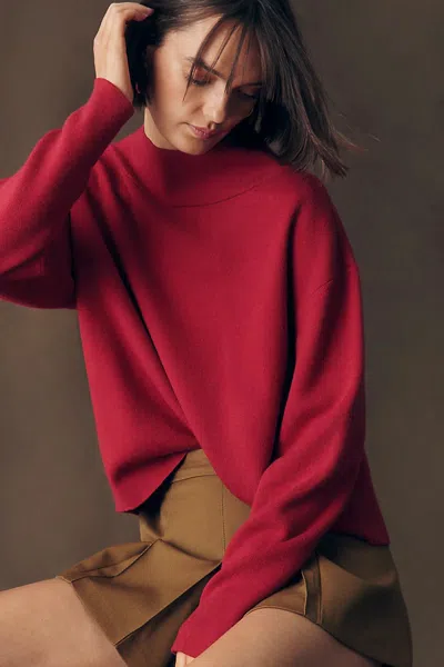 Maeve Funnel-neck Tech Jacket In Red