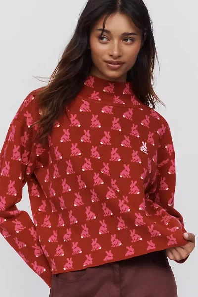 Maeve Carys Mock-neck Sweater In Brown