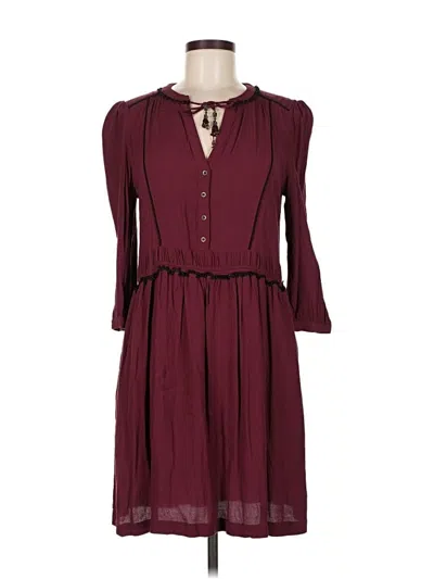 Pre-owned Maeve Casual Dress In Burgundy