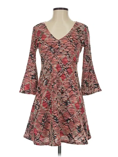 Pre-owned Maeve Casual Dress In Burgundy