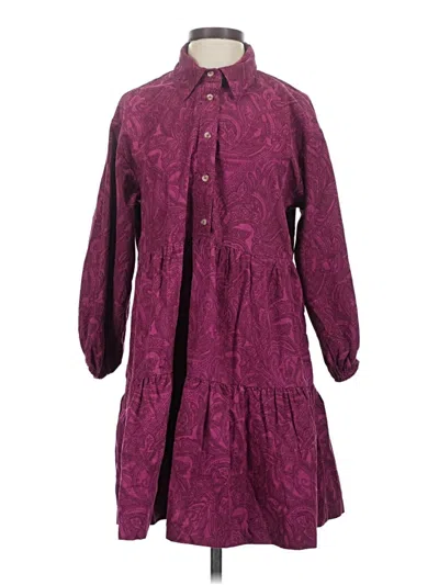 Pre-owned Maeve Casual Dress In Burgundy