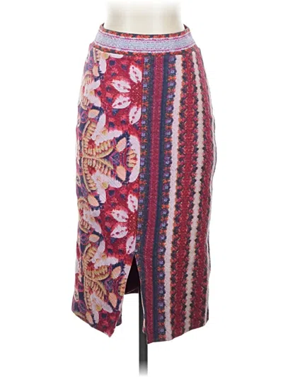 Pre-owned Maeve Casual Skirt In Burgundy