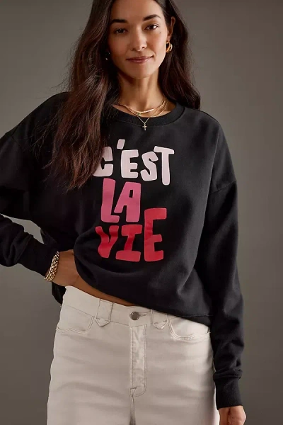 Maeve X Anthropologie C'est La Vie Graphic Sweatshirt In Multicolor