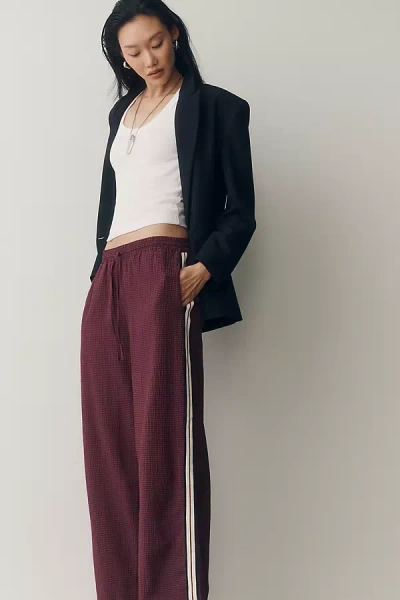 Maeve Check Side-stripe Track Pants In Multi