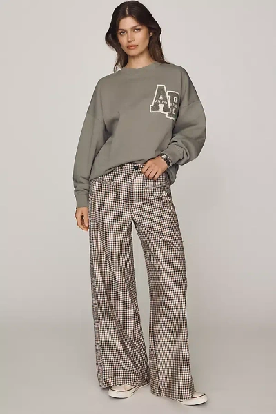 Maeve Checked Wide-leg Trousers In Multi