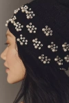 Maeve Checkered Crystal Beanie In Multi